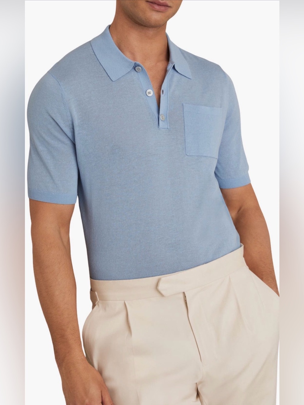 Reiss light blue 
Nelson Pocket
Polo Sweater size large